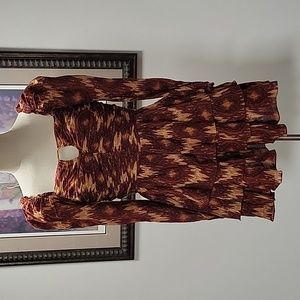 Elegant Brown Patterned Dress